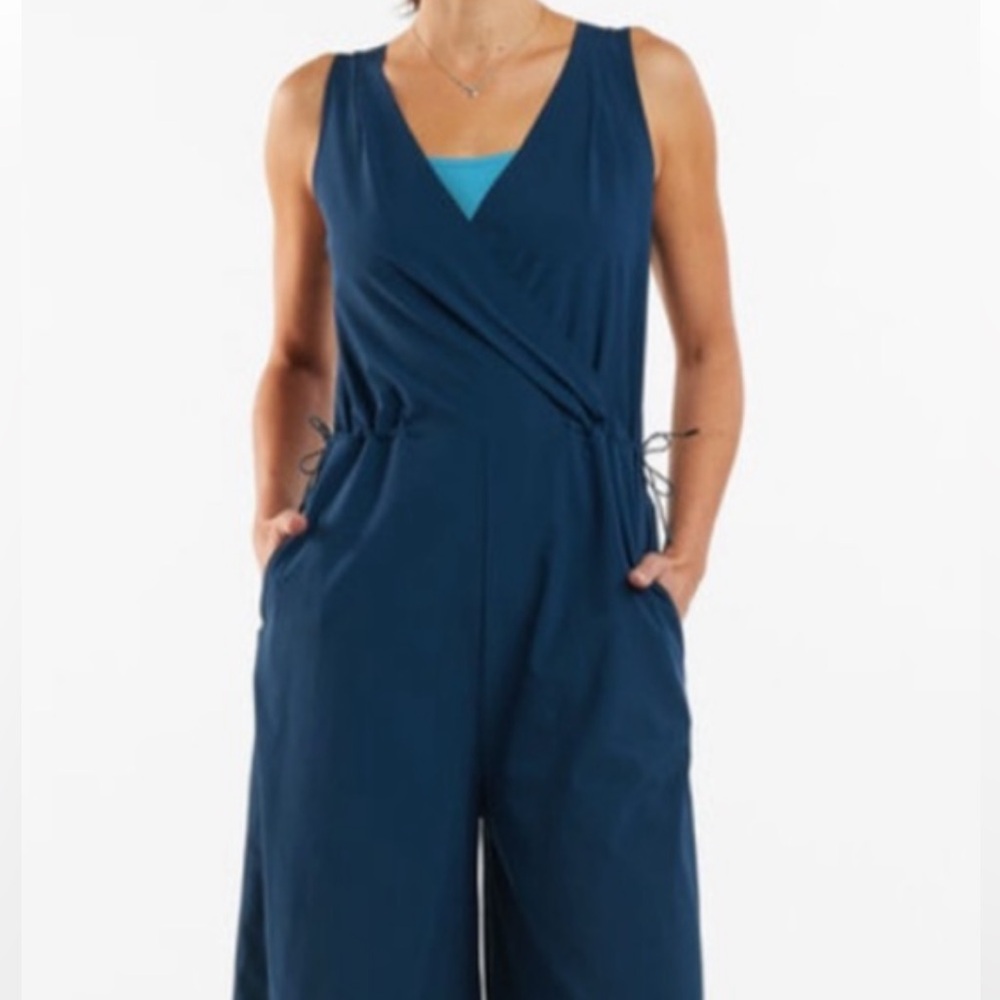 Title Nine Round Trip Wide Leg Jumpsuit Deep Turqoise